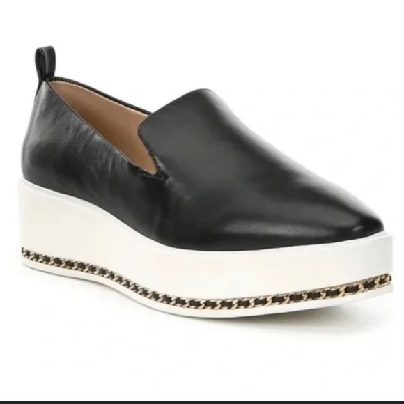 NWT Karl Lagerfield Brea Leather Platform Loafers black 9 - Picture 1 of 10